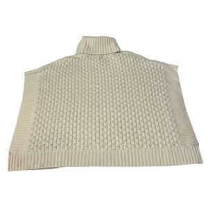 Banana Republic Women's Cowl Neck Sweater XS Cream Wool Blend Cable Knit
